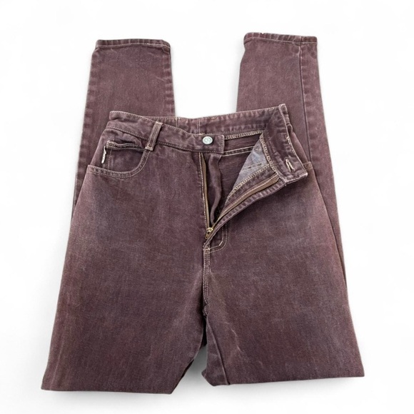 VTG 90s Bongo Jeans Size 5 Brown Denim High Waist Tapered Leg USA Made - Picture 6 of 8